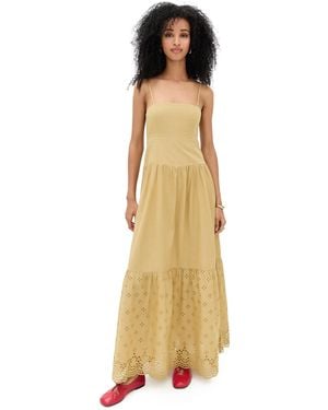 Playa Lucila Eyelet Hem Dress - Natural