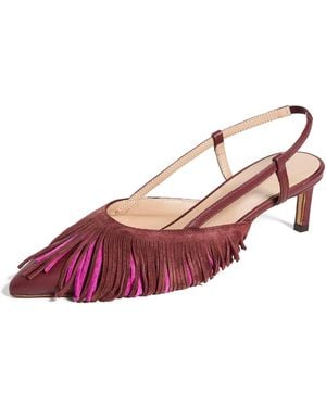 Ulla Johnson Fringe Kitten Heels - Pink