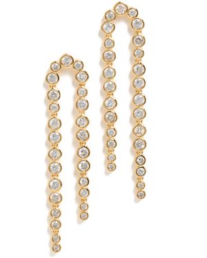 Shashi Bezel Tennis Earrings - White