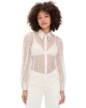 L'Agence Sophie Sheer Long Sleeve Blouse - Multicolour