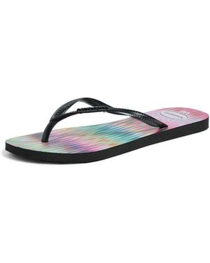 Havaianas Slim Bright Flip Flops - Black