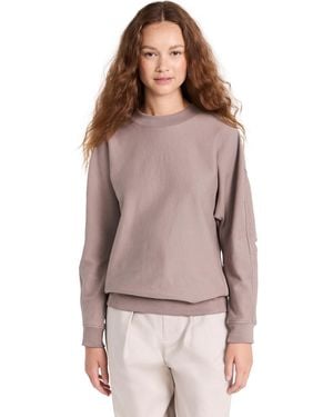 Tibi Cocoon Crew Neck Sweatshirt - Brown