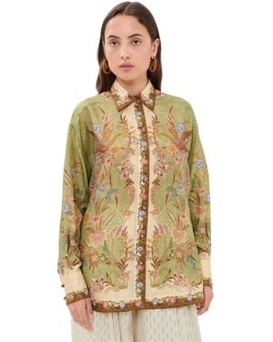 Zimmermann Silk Indra Relaxed Shirt - Natural