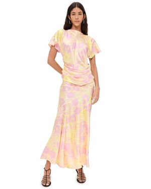 Lee Mathews Annette Drape Dress - Orange