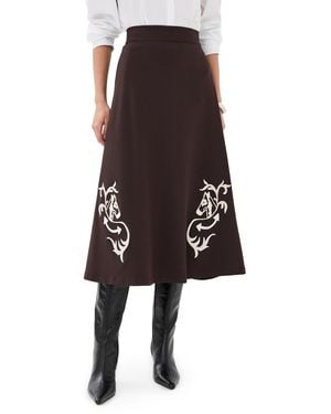 Stella Jean Midi Skirt - Black