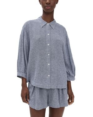 Eberjey Linen Blend Relaxed Sleeve Top - Grey