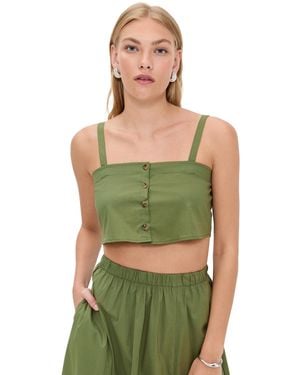 Le Bos Poplin Martha Top - Green