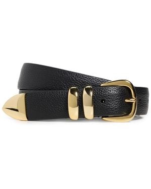 Anderson's Narrow Soft Grained Calf Leather Belt - Black