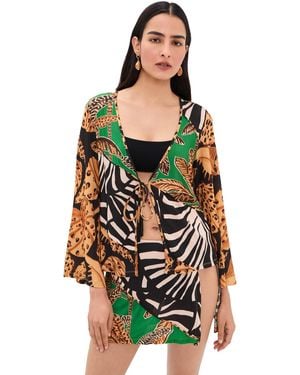 FARM Rio Open Front Blouse - Black