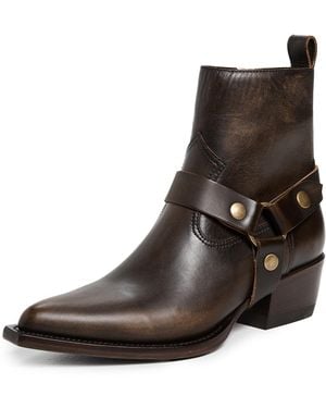 Golden Goose Debbie Distressed Leather Boots - Black