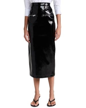 MSGM Patent Pencil Skirt - Black