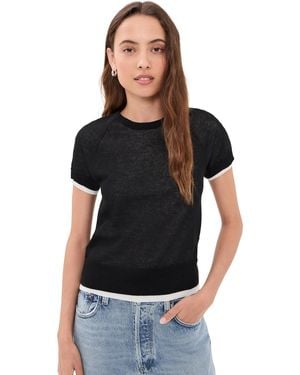 Vince Double Layer Crew Tee - Black