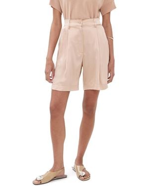 SABLYN Emerson High Rise Pleated Shorts - Natural