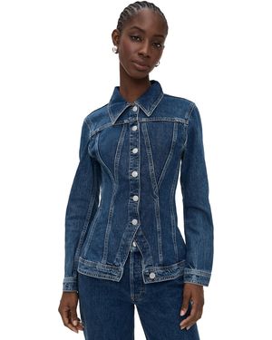 DL1961 Peplum Long Sleeve Denim Jacket - Blue