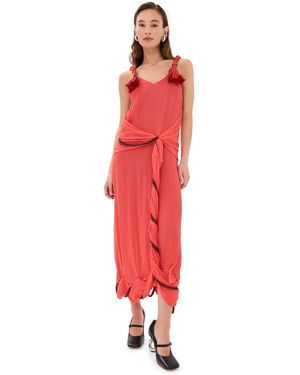 JW Anderson Tassel Strap Twisted Dress - Red