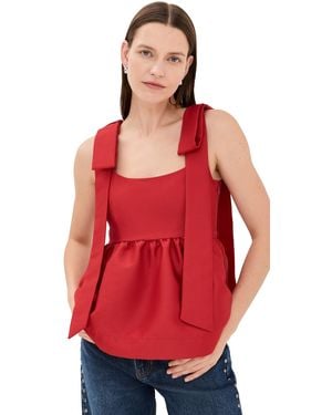 ALIGNE Alina Tie Sleeve Top - Red