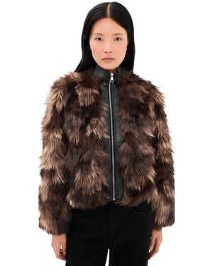 Apparis Lillet Patchwork Bomber - Brown