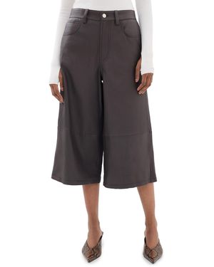 STAUD Hunter Leather Culottes - Black