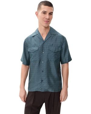 Jonathan Simkhai Clarke Printed Silk Shirt - Blue