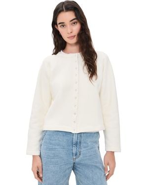 B Sides Snap Cardigan - White