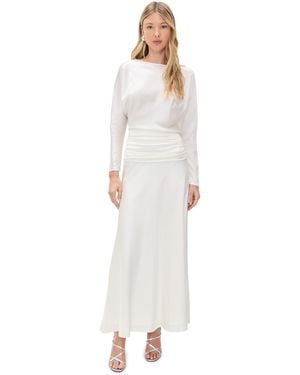 STAUD Freda Silk Dress - White