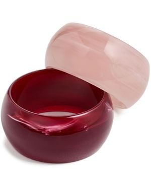 By Adina Eden Berry Blush Resin Bangle Stack Set - Red
