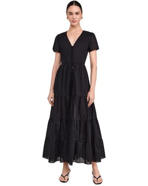 Playa Lucila Button Maxi Dress - Black