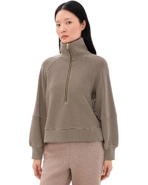 Varley Milano Quarter Zip Sweatshirt - Brown