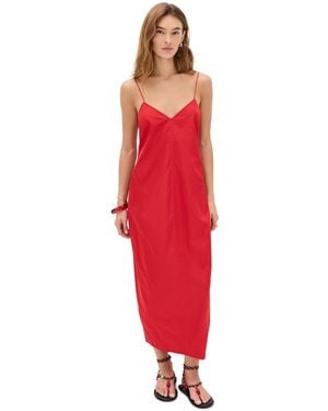 St. Agni Paper Taffeta Cocoon Dress - Red