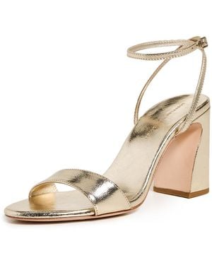 Loeffler Randall Malia Curved Heel Simple Sandals With Ankle Wrap - White