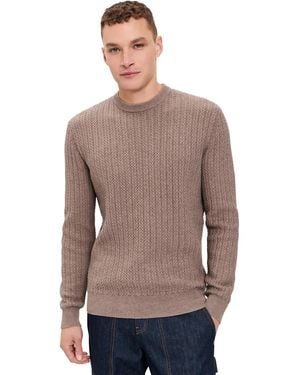 Barbour Herringbone Crew Neck Sweater - Natural
