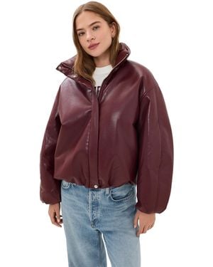 Anine Bing Cyrus Recycled Leather Jacket - Red