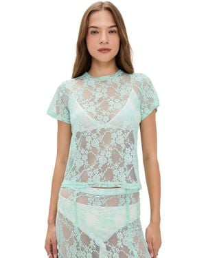 Le Bos Lace Tee - Blue