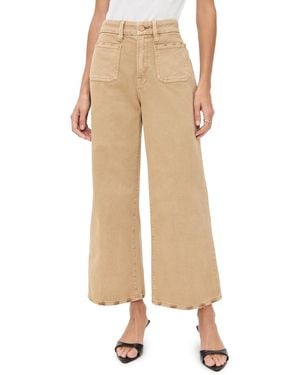 GOOD AMERICAN Canvas Palazzo Cropped Pants - Natural