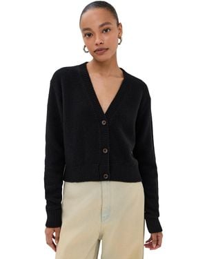 The Elder Statesman Cashmere Boxy Cardigan - Black