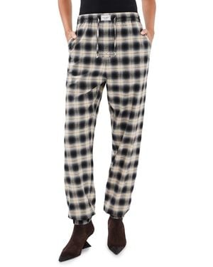 The Attico Long Check Balloon Pants - Black
