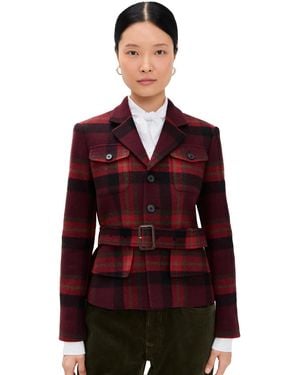 Polo Ralph Lauren Wool Blend Woven Blazer - Red