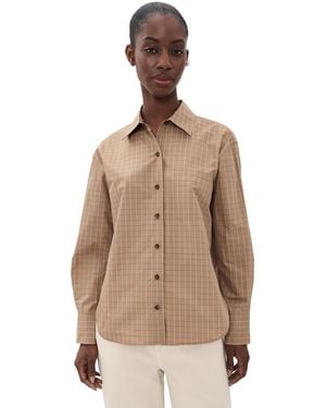 Rag & Bone Connie Taffeta Plaid Shirt - Natural