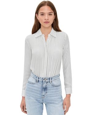 Alice + Olivia Willa Silk Thong Bodysuit - White