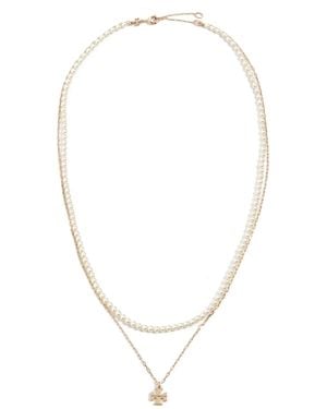 Tory Burch Kira Layered Necklace - White