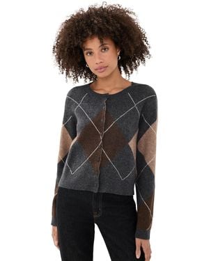 Z Supply Medina Argyle Sweater Cardigan - Black