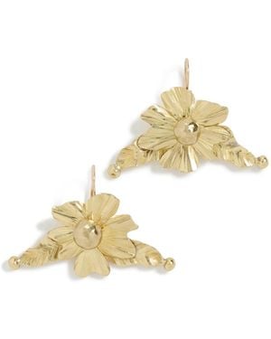 Ulla Johnson Gaia Flower Stud Earrings - White