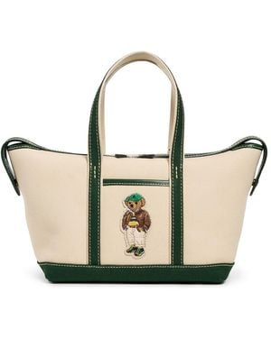 Polo Ralph Lauren Polo Bear Canvas Mini Shopper Tote - White