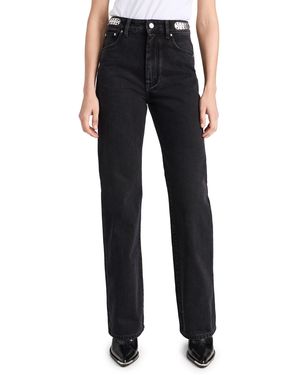 Rabanne Signature Jeans With 1969 Discs - Black