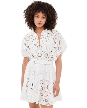 Norma Kamali Flared Shirt Mini Dress - White