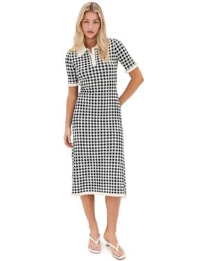Sea Saige Gingham Knit Midi Dress - Black