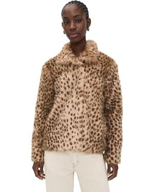 Bailey Rose Leopard Fur Coat - Brown