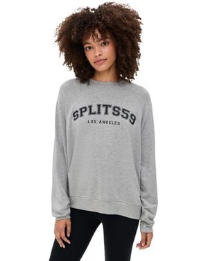 Splits59 Andie Oversized Fleece Varsity Graphic Sweatshirt - Gray