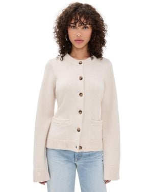 GOOD AMERICAN Button Front Knit Cardigan - White