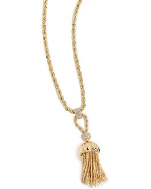 Lele Sadoughi Chateau Rope Tassel Necklace - White